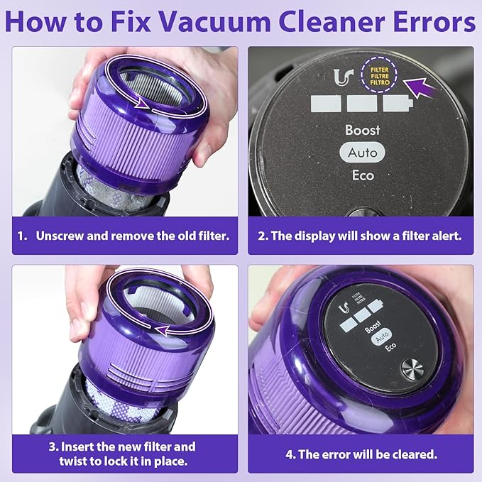 Lemige Upgraded V11 V15 Vacuum Filter & Dust Bin Canister Replacement Parts for Dyson V11 V15 SV14 SV15 SV22 Vacuum Cleaner, For Dyson Vacuum Attachments No. 970050-01 & 965443-01 & 970013-02