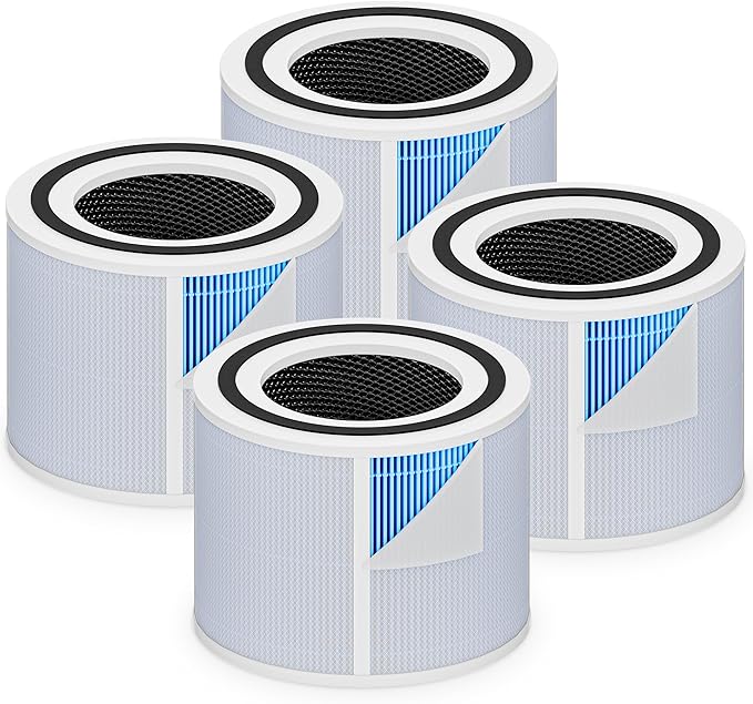 Core 300 Smoke Remover Replacement Filter for LEVOIT Core 300 Core 300-P Core 300S Core 300S-P Air Purifier, 4-in-1 High Efficiency Activated Carbon, Compared to Part # Core 300-RF-SR, 4 Pack, Blue