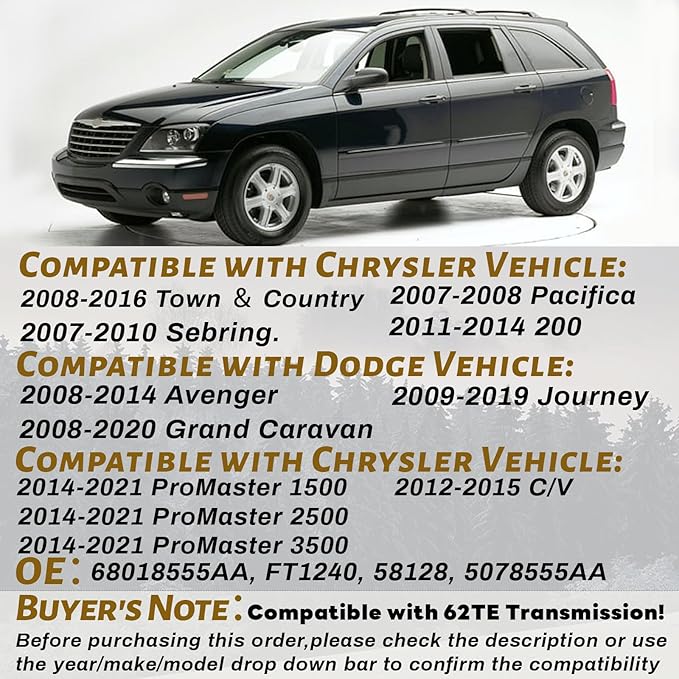 Upgraded Grand Caravan/Journey 62TE Transmission Filter with Gasket Kits Compatible with Grand Caravan 2008-2020, Journey, Avenger & Chry-sler Town & Country, 200, Sebring, Replaces OE# 68018555AA