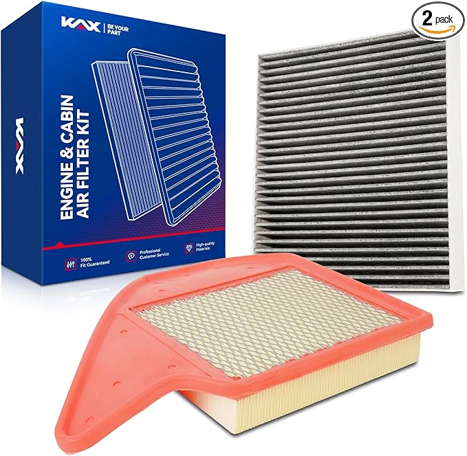 KAX Engine & Cabin Air Filter Kit, Replacement for Dodge Grand Caravan 2011-2020, Chrysler Town & Country 2011-2016, Ram C/V 2012-2015, Volkswagen Routan 2011-2014, Replace# CA11050 CF10743