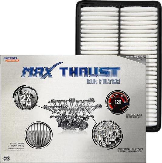 Spearhead Max Thrust Engine Air Filter Replacement | Fits 2012-2023 Mazda 6, Mazda 3 Skyactiv & Naturally Aspirated, CX-5 2.0L L4/2.5L Non-Turbo L4 | OEM Fit & High Dust Holding Capacity (MT-259)