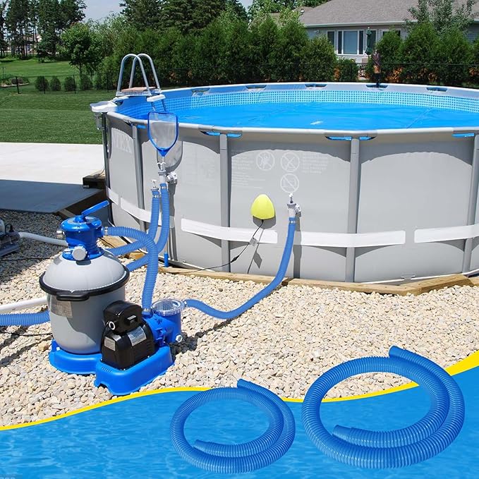 4 Pcs 1.25" Pool Hose, 59" Long Accessory Pool Pump Replacement Hoses, Compatible with All Above Ground Pool Filter Pumps that Use 1 1/4 Diameter Hoses
