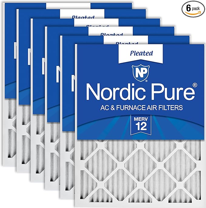 Nordic Pure 14x24x1 (13 3/4 x 23 3/4 x 3/4) Pleated MERV 12 Air Filters 6 Pack