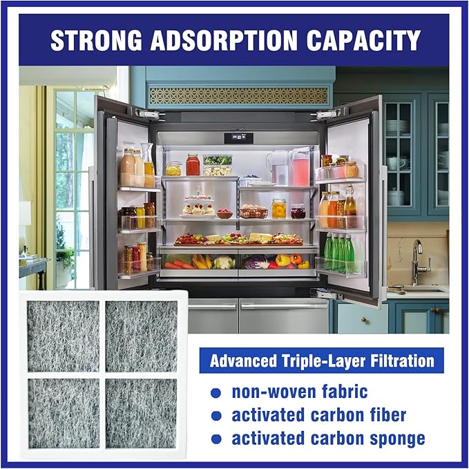 3 Pcs Refrigerator Air Filter Fit for LG LRMXS2806S, LFX25991ST, LFX28968ST, LFX31925ST, LFX31945ST, LFXC22526S, LFXC24726D, LFCS31626S, LFX25992ST, LFX28968D, LFX28968SW, LFX29927SB, LFX29927ST