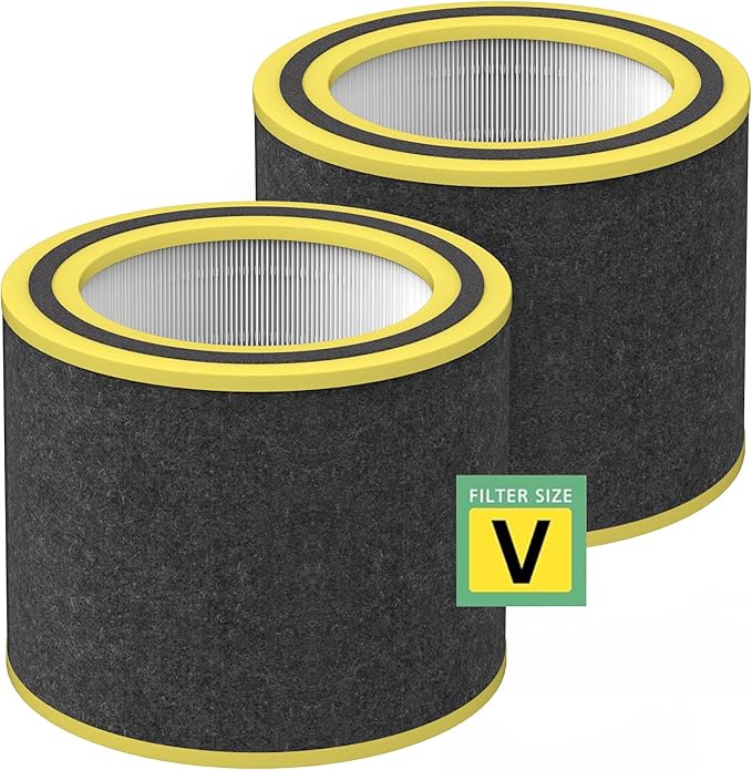 AC3000W FLT151 Replacement Filter V True HEPA Compatible with AC3000W, AC3000B, AC3050, AP3151W, AC151 Airsafe Air Purifiers, 2 H13 HEPA + 4 Carbon Pre-Filter