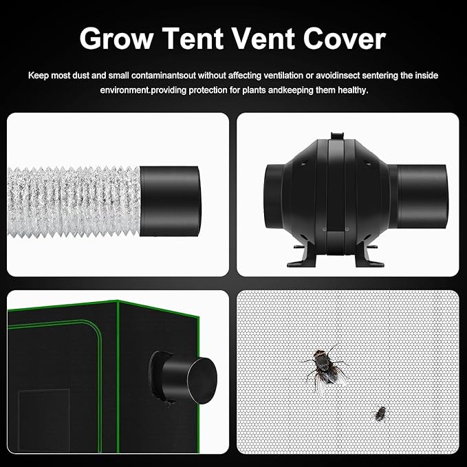 6 inch Air Carbon Filter Smelliness Control with Australia Virgin Charcoal, Built-in 14cm Fan Low Nois and Speed Controller, Smelliness Scrubber for Inline Duct Fan, Grow Tent 6" x 13.4"