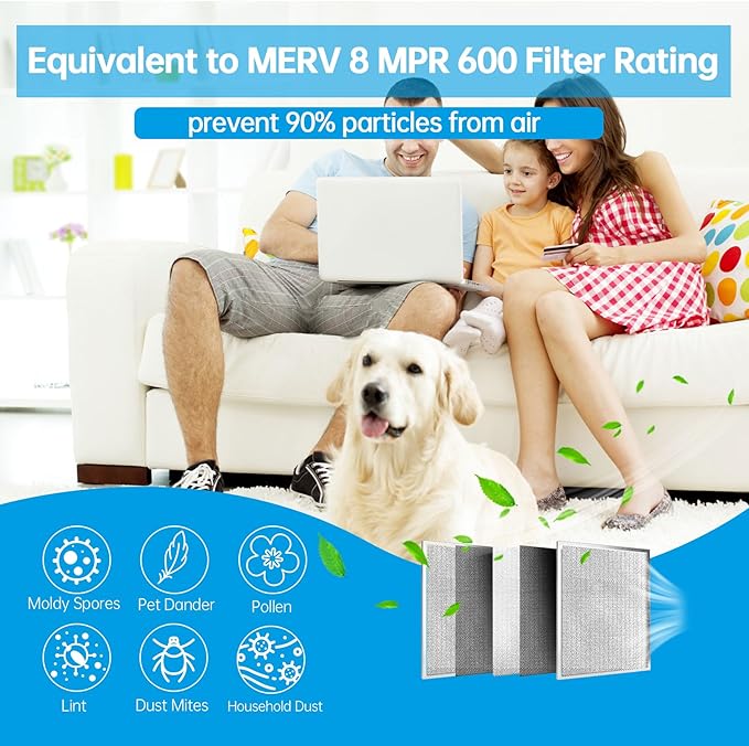 UBeesize 18x18x1 Reusable Electrostatic Air Filter HVAC AC Furnace Filter,MERV 8, Washable, Lasts a Lifetime,Permanent Air Filter,Breathe Fresher,Home And Office(Actual Size:17.44x17.44x0.82 Inch)