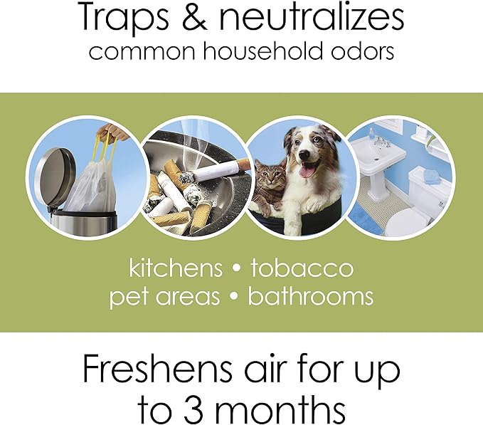 Hamilton Beach TrueAir Plug-Mount Odor Eliminator with Carbon Filter + Green Mountain Scent Cartridge, Common Household-Tobacco, Pet, Bathroom, Trash, On/Off Fan (04530GM), (Pack of 4)