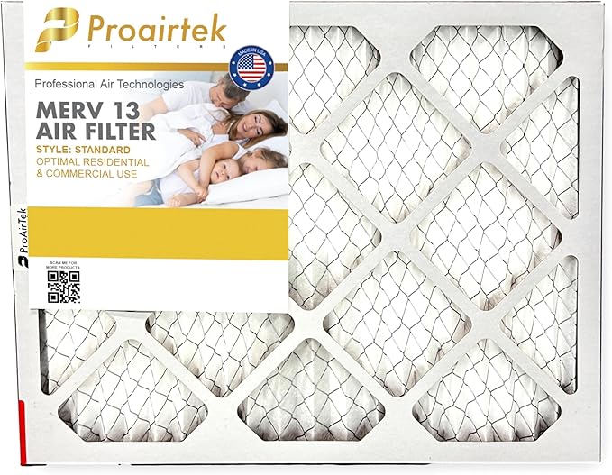 Proairtek AF16201M13SWH Model 16x20x1 Air Filter, MERV 13; Ideal for Anyone Wanting Clean, Crisp Air in Their Home