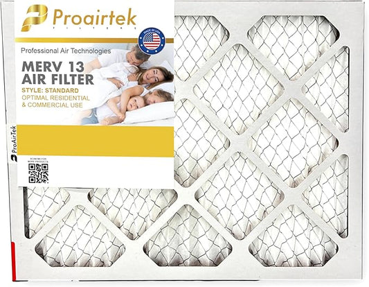 Proairtek AF16201M13SWH Model 16x20x1 Air Filter, MERV 13; Ideal for Anyone Wanting Clean, Crisp Air in Their Home