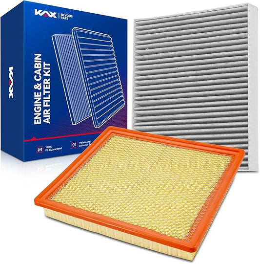 KAX Engine & Cabin Air Filter Kit, Replacement for Chevrolet Impala 2015-2020, 2014 2.5L/3.6L, Cadillac XTS 2013, 2014-2019 3.6L, Replace# CA11251 CF11966