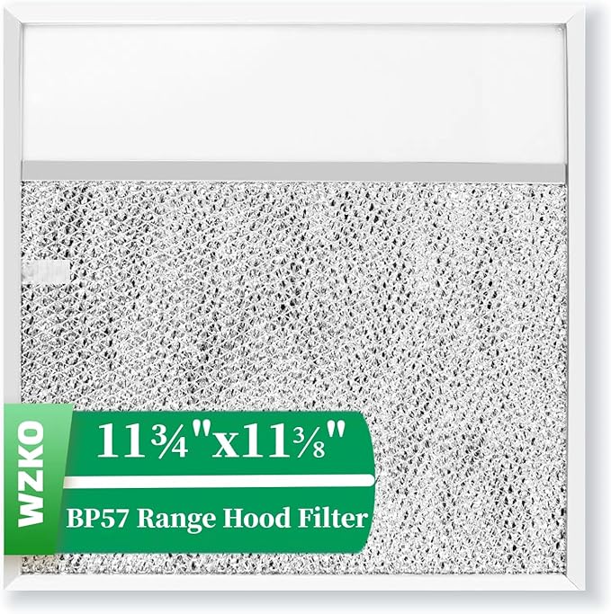 BP57 Range Hood Filter - for Broan-NuTone 43000 Kitchen Grease Filter, Aluminum Filter with Lens 11 3/8" x 11 3/4" (1 Pack)