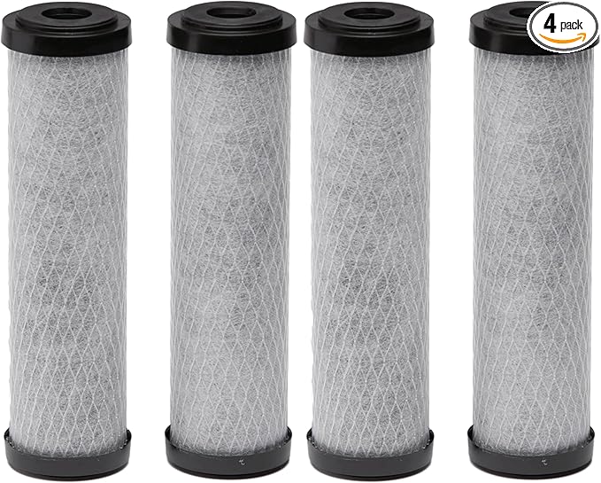 EcoPure EPW2C Carbon Whole Home Replacement Water Filter-Universal Fits Most Major Brand Systems (4 Pack), 2 Count (Pack of 2), Light Gray/Black