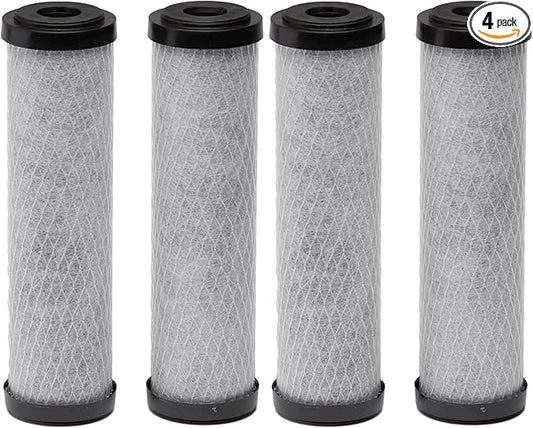 EcoPure EPW2C Carbon Whole Home Replacement Water Filter-Universal Fits Most Major Brand Systems (4 Pack), 2 Count (Pack of 2), Light Gray/Black