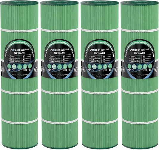 POOLPURE CCP420 Antimicrobial Pool Filter Compatible with Pentair Clean and Clear Plus 420, PCC105, 178584, Ultral-A6, Unicel C-7471, 817-0106, R173576, Filbur FC-1977, 4X105 sq.ft.