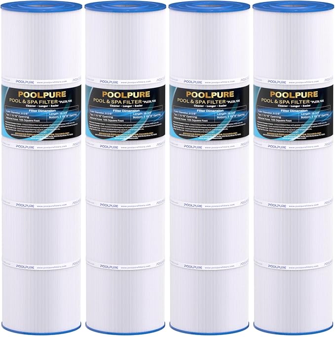 POOLPURE PLESL105 Pool Filter Replace OPT-420-4PK, Jacuzzi PLESL105, J-CQ420, QL105 Filter Cartridges 4PACK