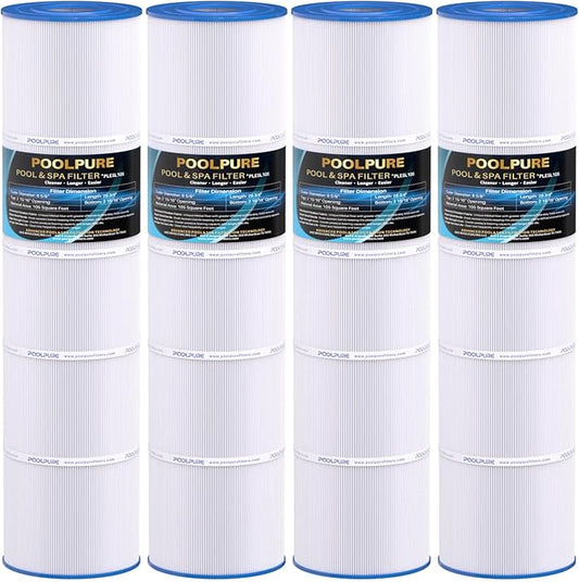 POOLPURE PLESL105 Pool Filter Replace OPT-420-4PK, Jacuzzi PLESL105, J-CQ420, QL105 Filter Cartridges 4PACK