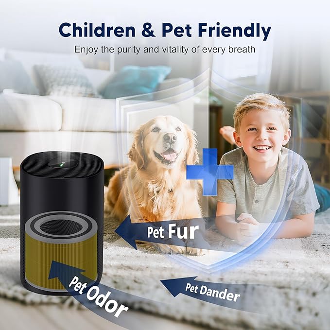 240 Replacement Filter Compatible with 240 Air Purifier, 3-in-1 High-Efficiency Filtration with Activated Carbon for Air Pollutants, Odor and Smoke, 2 Pack, Yellow, For Home Office Livingroom Bedroom