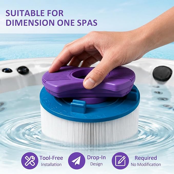 Hot Tub Sanitizer for Dimension One Spas Filter, Hot Tub Spa Mineral Filter Cartridge Compatibel with Dimension One Spas Vision Sanitizing System