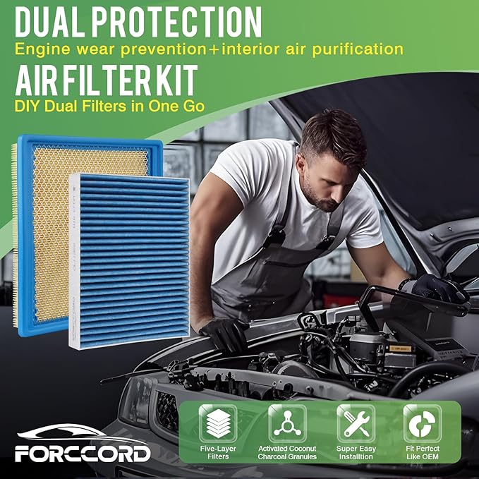 Cabin & Engine Air Filter Fit for Chevrolet Colorado 2015-2022 3.6L/2.8L/2.5L, GMC Canyon 2015-2022 3.6L/2.8L/2.5L Replace#CF11966 CA11959 Car Accessories