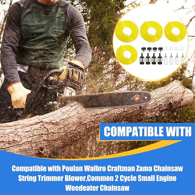Tygon Fuel Line 4 Sizes 4 Feet 𝑪𝒉𝒂𝒊𝒏𝒔𝒂𝒘 𝑭𝒖𝒆𝒍 𝑳𝒊𝒏𝒆 𝑹𝒆𝒑𝒂𝒊𝒓 𝑲𝒊𝒕 Compatible with Poulan Weedeater Chainsaw Parts with Snap in Primer Bulb Zf-1 Fuel Filter Craftman String Trimmer