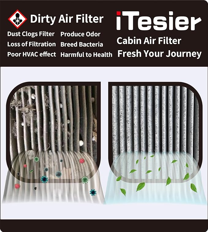 Engine Cabin Air Filter Kit for Mazda CX30 (2020-2026), Mazda 3 (2019-2026), CX50 (2023-2024), Replaces BDGF-61-J6X, PAJ8-13-3A0A, PAH9-13-3A0A