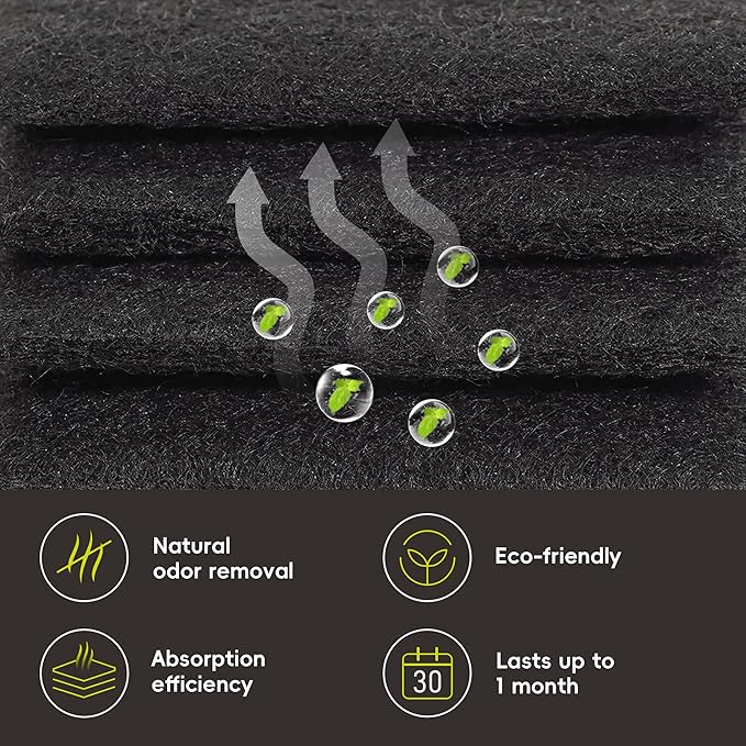 EKO Odor Filter Refills for Food Waste Bin and Compost Bin, Activated Carbon Deodorizer, Small Replacement Filters, Pack of 12