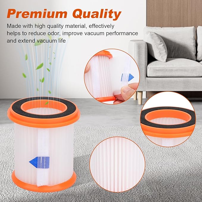 Vacuum HEPA Filter Replacement for MOOSOO XL-618 Pro and Voweek VW-VC08 Cordless Vacuum Cleaner Replacement Parts