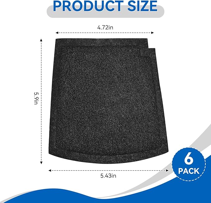 True Air Filters Replacement for Hamilton Beach True Air Purifier 04384,04532GM, 04530G, 04530GM & 04531GM, for Odor Eliminators, Neutralizes Pet Smells (04234G, 6-Pack)