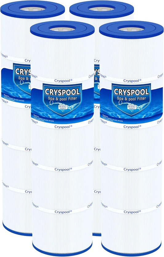 Cryspool® 07077 Filter Compatible with CCP420, Clean and Clear Plus 420, PCC105-PAK4, R173576, 570-0425-07, C-7471, 178584, 817-0106, FC-6470, 4×105 Sq. Ft Pool Filter Cartridges, 4 Pack