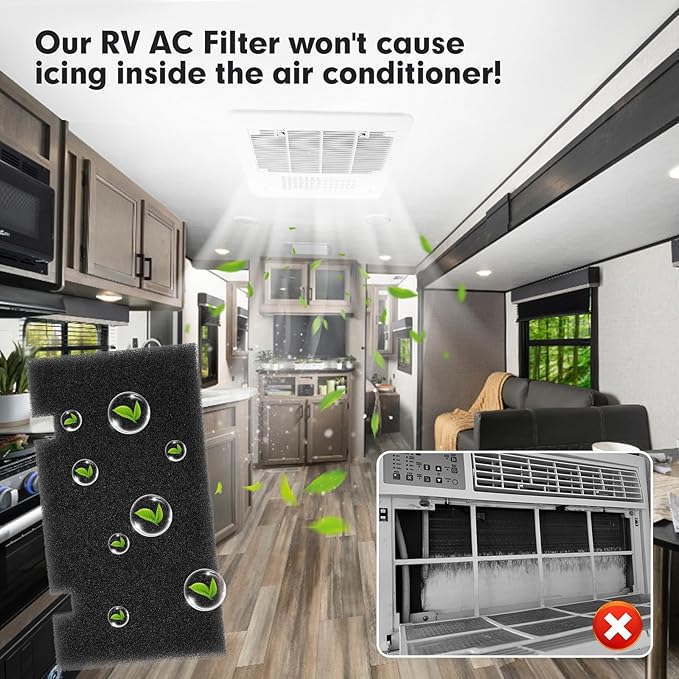 2-Pcs Air Conditioner Grille For RV A/C Conditioner Ducted Air Grille Duo-Therm Air Conditioner Grille Replacement 3104928.019 RV Interior Parts & Accessories with Air Filter Pad