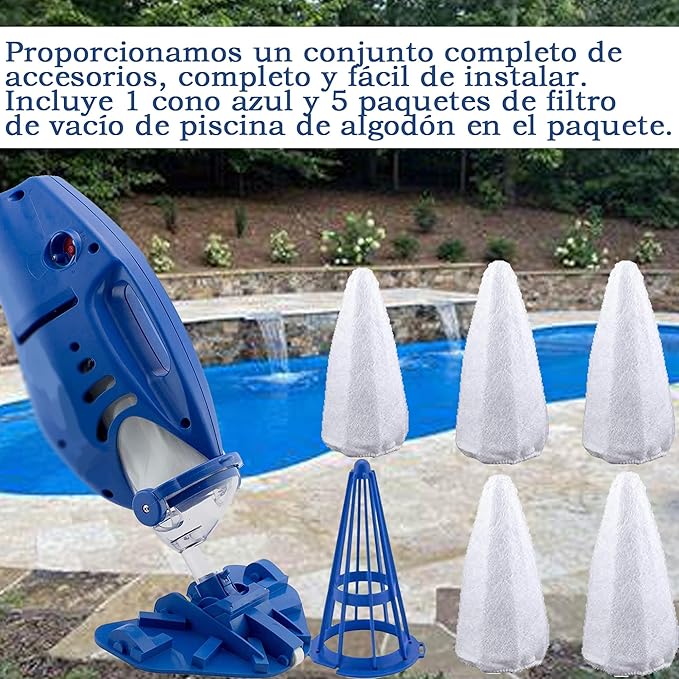 fits Vacuum Filter Cotton & Cone Filter Frame for Pool Blaster Water Tech Centennial Filter (1 Cone Filter Frame+5 Filter Bag)