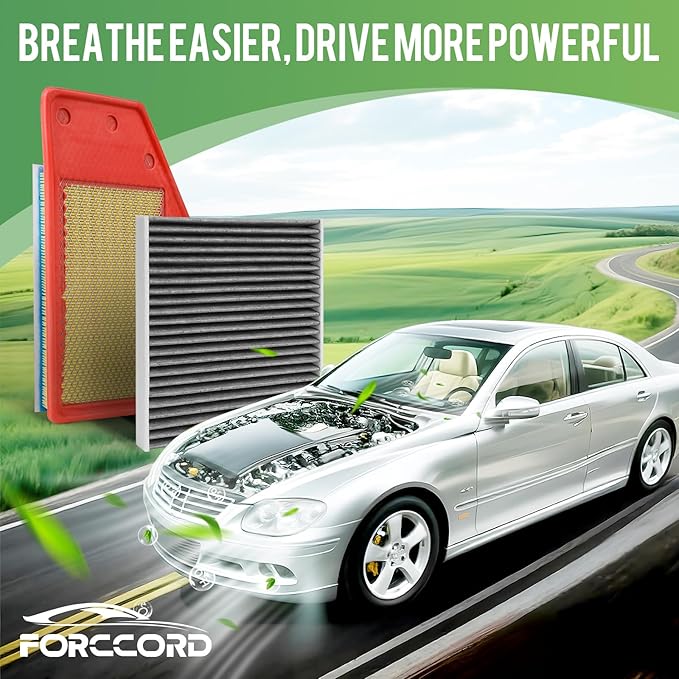 Cabin & Engine Air Filter Fit for 2018-2019 Buick Lacrosse 2.5L, 2016-2024 Chevrolet Malibu 1.5L, 2016-2019 Malibu 1.8L Activated Carbon Cabin Filter Replace#CF11966 23430312 Car Accessories