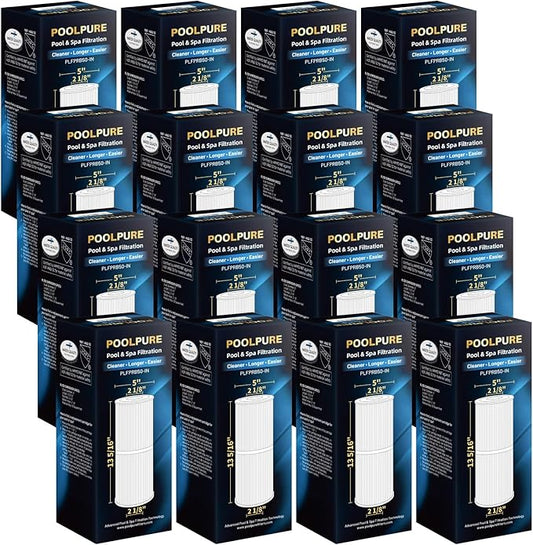 POOLPURE Pack of 16 PLFPRB50-IN Spa Filter Compatible with Pleatco PRB50-IN, PRB50IN, Unicel C-4950, Filbur FC-2390, Jacuzzi J210/J220/J235/J245/J275, Guardian 413-212-02