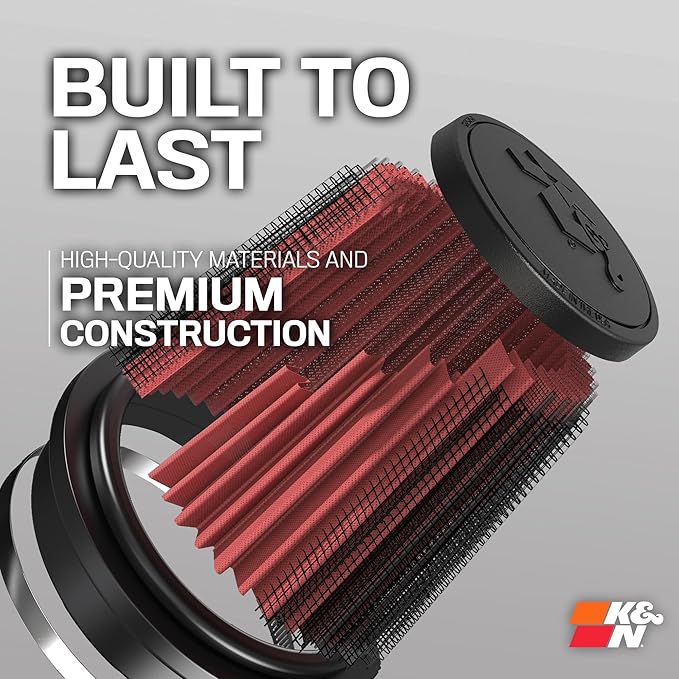 K&N High-Flow Original Lifetime Universal Clamp-On Air Filter:Performance, Premium, Washable: Flange Diameter: 4.5 In, Filter Height: 4.5 In, Flange Length: 0.625 In, Shape: Round Tapered, RU-1005