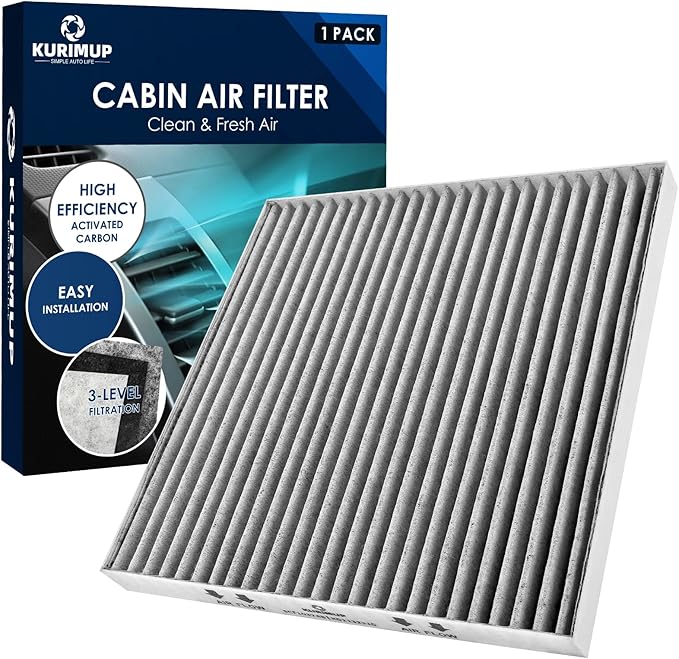 KURIMUP Premium Cabin Air Filter with Activated Carbon,Replacement for CF10374(CP374), Fit for Toyota Tacoma (2005-2021)/Dodge Dart (2013-2016)/Pontiac Vibe (2003-2008).