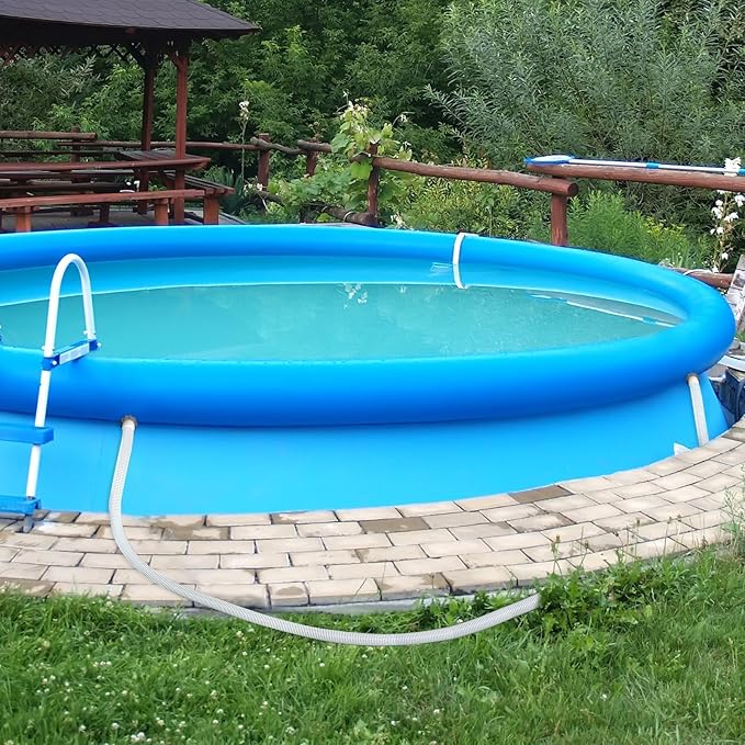 15ft 1 1/2" Pool Hose for Above Ground Pools Long Pool Pump Replacement Filter Hoses 1.5" EVA Swimming Pool Filter Hose for Filter Pumps, Saltwater Systems and Sand Filters (White)