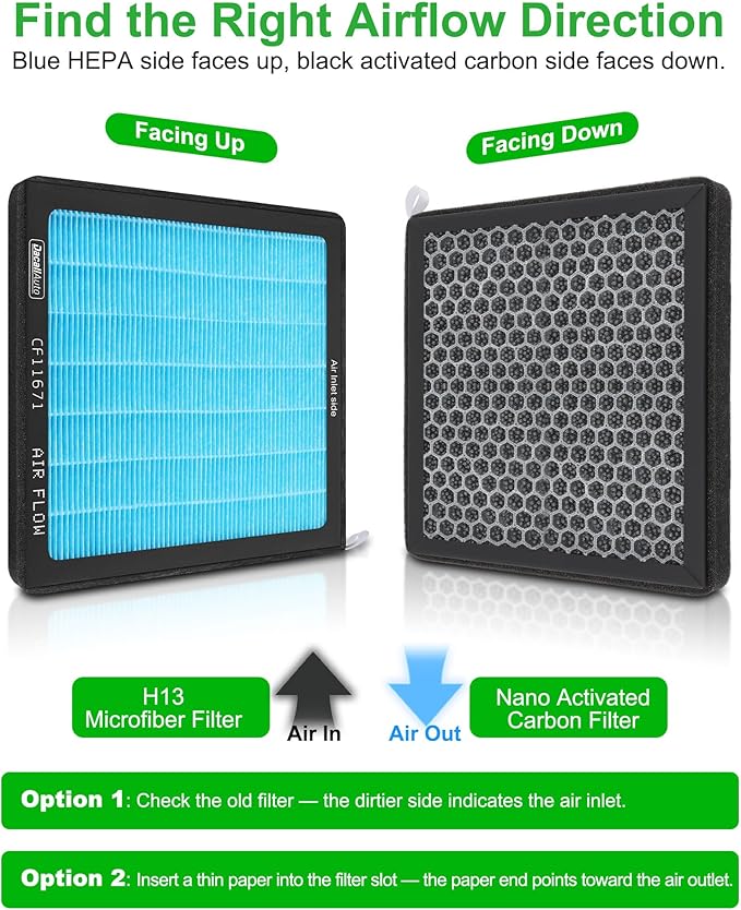 CF11671 Activated Carbon Beads Cabin Air Filter fit for RAM 1500 2500 3500 4500 5500 (2016-2025), for Jeep Wagoneer (2022-2025), for Mazda CX-7 (2007-2012)