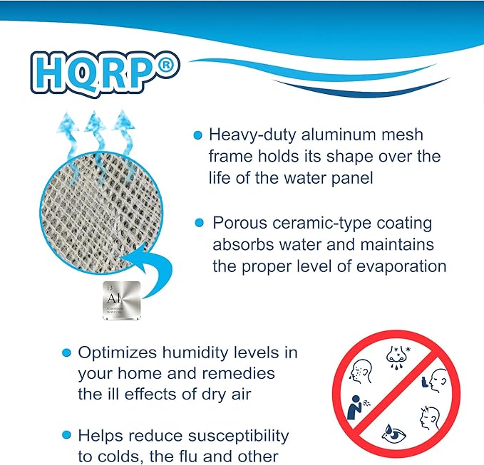 HQRP 24-Pack Water Filter Compatible with Trane/American Standard BAYPAD02A1310A; HUMD300A / HUMD500A / THUMD300ABA00B / THUMD500APA00B Humidifiers 10"x13"