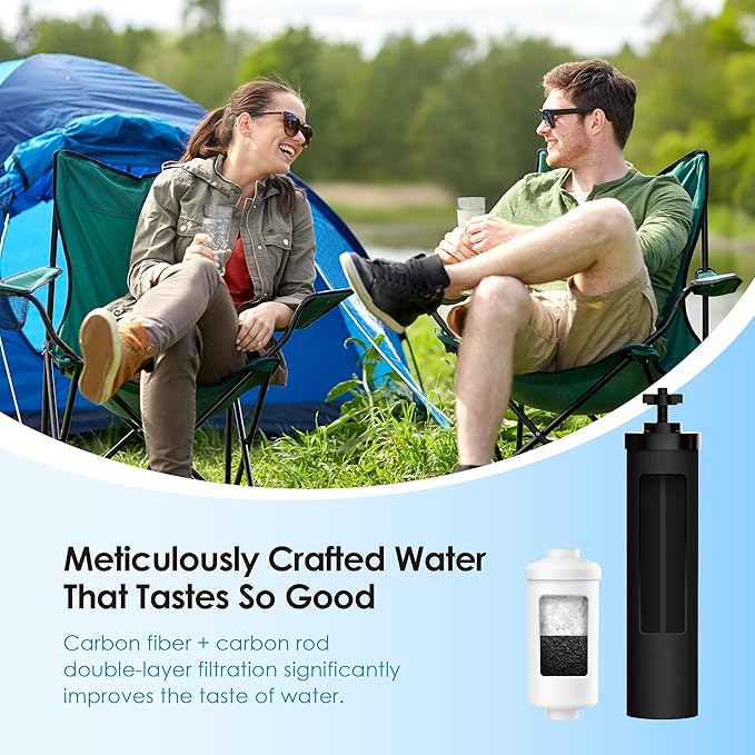 Waterdrop Gravity Water Filter, Replacement for Berkey®, Purewell®, ProOne®, BB9-2® Black Filters & PF-2® Fluoride Filters, Waterdrop Gravity Water Filter System, NSF/ANSI 372 Standard, Combo Pack