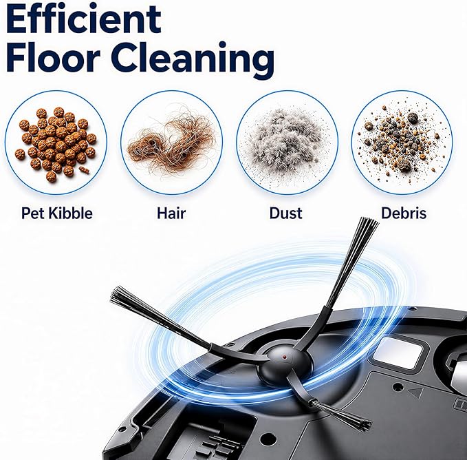 20-Piece L9000 Replacement Parts Compatible with Tikom L9000, L8000, Lubluelu SL60D, Laresar L6 Nex, Honiture Q6 SE Robot Vacuum Accessories, 2 Main Brushes, 6 Side Brushes, 6 HEPA Filters, 6 Mop Pads