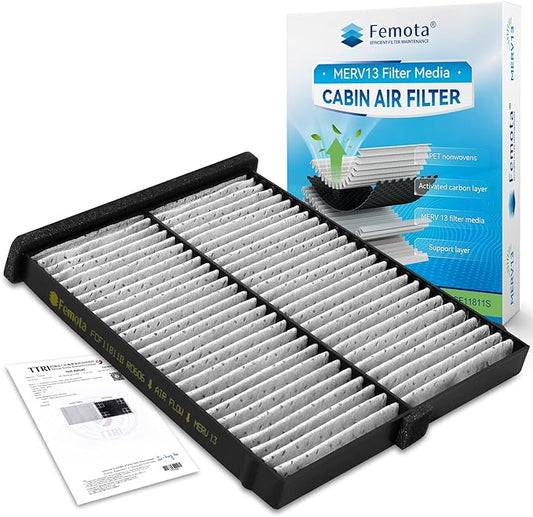 Tested MERV 13 Cabin Air Filter with Activated Carbon, CF11811 for Mazda 3 (2014-2018), Mazda 6 (2014-2021), Mazda CX5 (2013-2025).