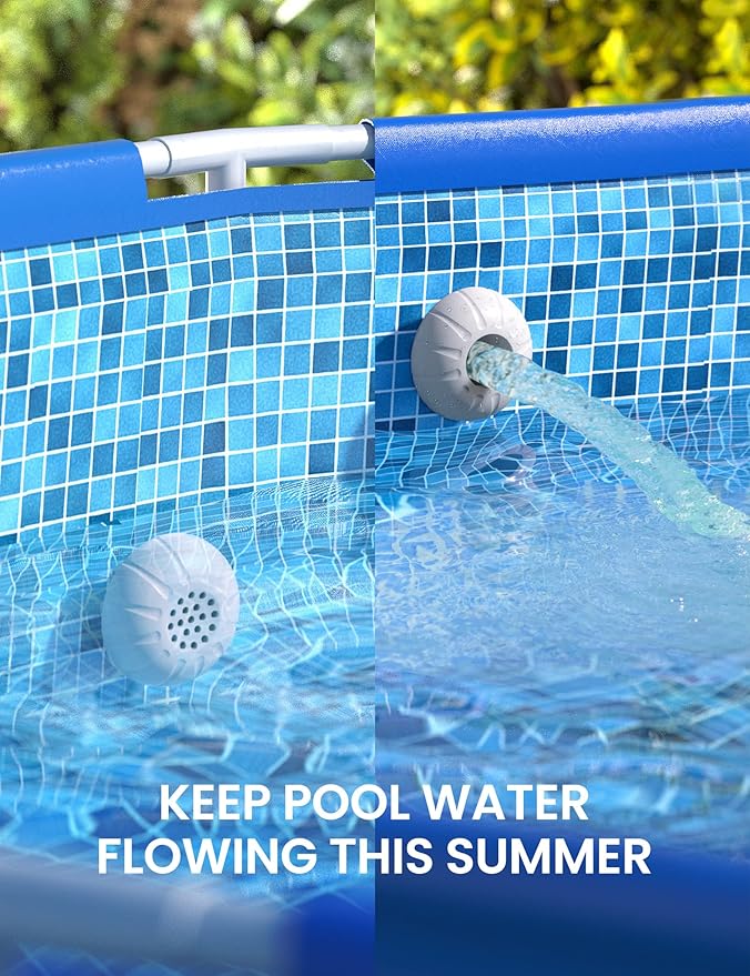 SUMMERBUDDY Above Ground Pool Parts, Replacement Pool Pump Part for Intex/Bestway/Coleman with Plunger Valve, 1.5" Outlet Strainer & Inlet Nozzle, Pool Hose Adapter for Intex Sand Pump (Grey)