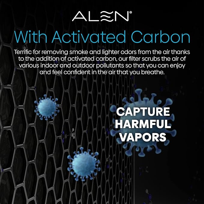 Alen Classic-Silver Carbon Replacement Air Filter for BreatheSmart Classic — True HEPA Filter to Remove Mold, Dust, Pollen and Light Odor — Air Cleaner for Pet Odor, Fur and Dander — 1 Filter