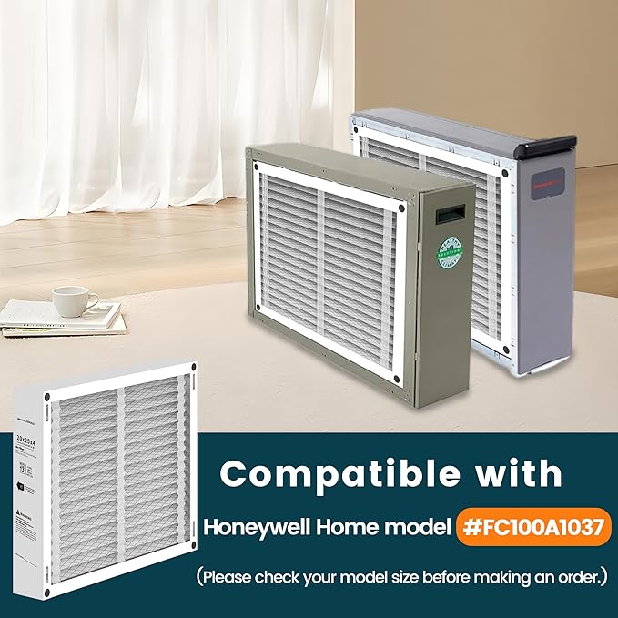 2-Pack 20x25x4 Air Filter Compatible with Honeywell FC100A1037, MERV 13 HVAC Furnace Filter Replacement, Actual Size:19.94"x24.86"x4.38"