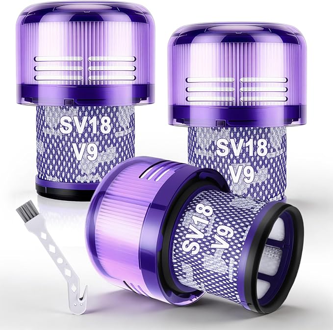 3Pack V9 SV18 Filter Replacement for Dyson V9 (SV57) SV18 Digital Slim Motorbar Submarine Cordless Vacuum Cleaner,Part #970612-01