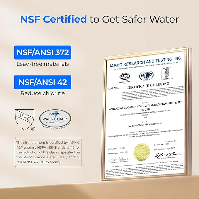 Waterdrop TK-AP Gravity Water Filter System, NSF/ANSI 42&372 Standard, Stainless Steel Water System with 2 Carbon Filters, Reduces Lead and Chlorine for Home, Emergencies, Blue, 2.25G