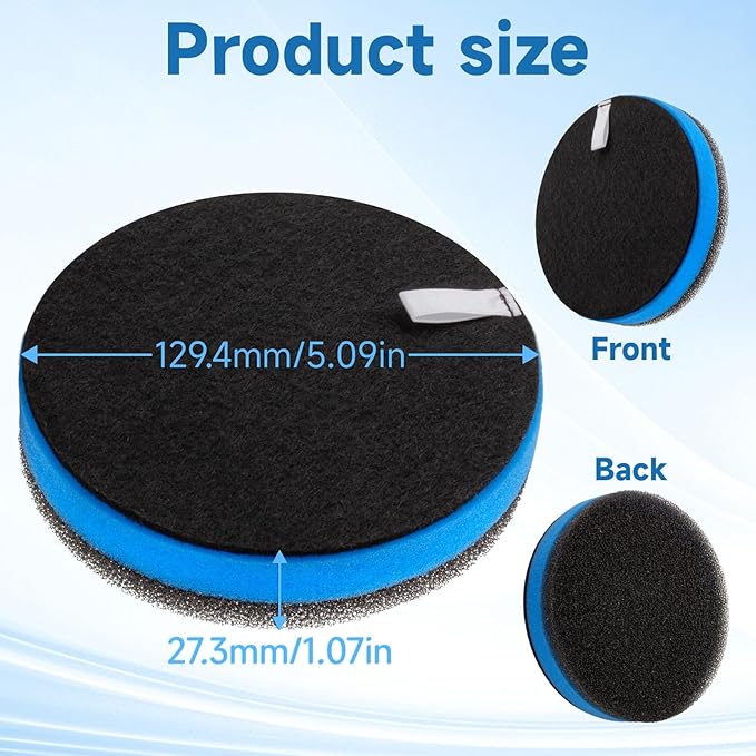 3-Pack Vacuum Filter Replacement for Bissell Cleanview Pet Vacuum 2258 2486 2252 2254 2256,for PowerGlide Pet Vacuum 22528 3334, Compare to Part No # 12141 & 1601972