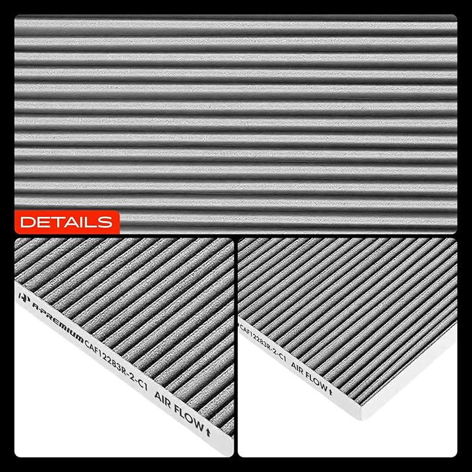 A-Premium 2-PC Cabin Air Filter with Activated Carbon Compatible with Chrysler Pacifica 2017-2022, Voyager 2020-2022, Grand Caravan 2021-2022, V6 3.6L, Replace# 68308950AB