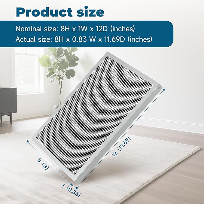 2-Packs 5695 Washable MERV 8 Dehumidifier Filter 8x12x1 Compatible with AprilAire Whole-House Models 1820 1820Z E070 E070KZ E070KZM E070N E070T E070Z Replacement Filter